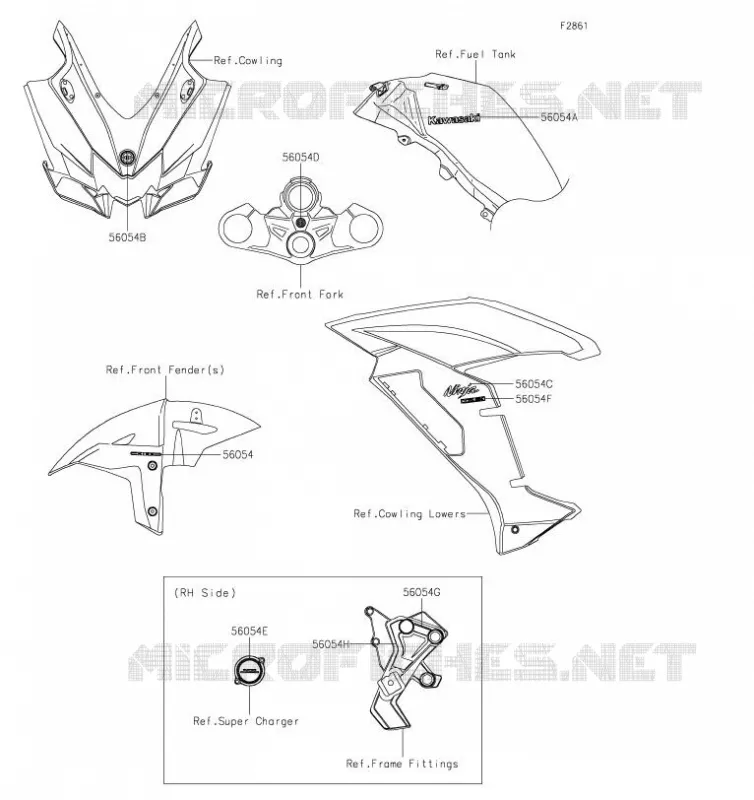 Decals(AJF) Kawasaki MOTOS 1000 2019 NINJA H2 SX  ZX1002AKF