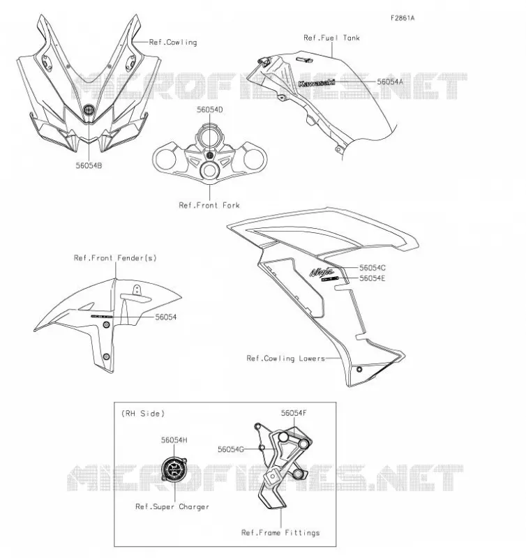 Decals(AKF) Kawasaki MOTOS 1000 2019 NINJA H2 SX  ZX1002AKF