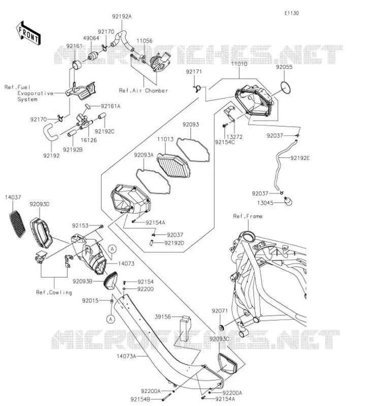 FILTRE A AIR Kawasaki MOTOS 1000 2019 NINJA H2 SX SE  ZX1002BKF