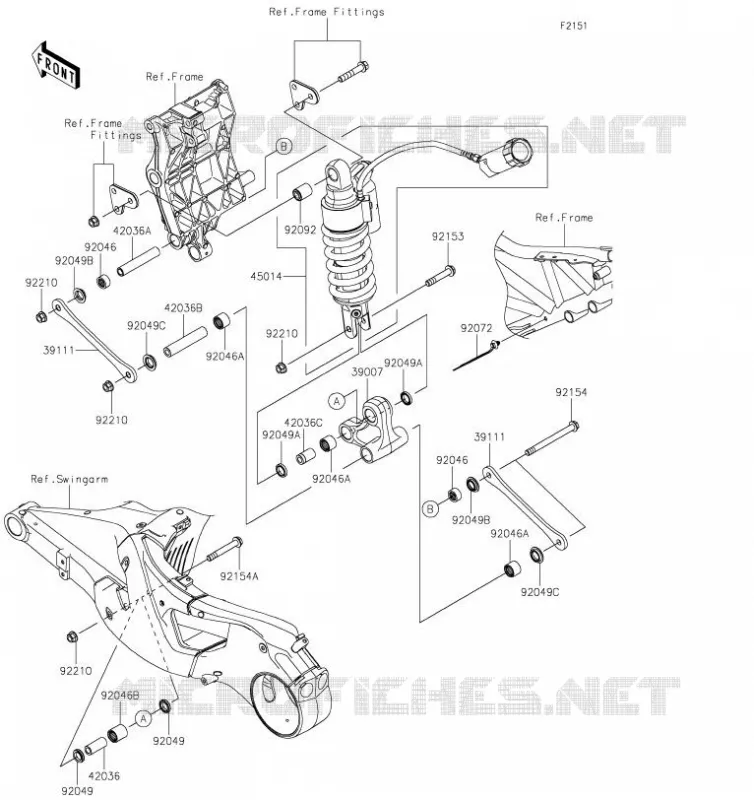 SUSPENSION/AMORTISSEUR Kawasaki MOTOS 1000 2019 NINJA H2 SX SE  ZX1002BKF