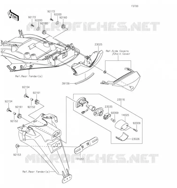 FEUX ARRI&Egrave;RE(S) Kawasaki MOTOS 1400 2019 ZZR1400 PERFORMANCE SPORT  ZX1400JKF