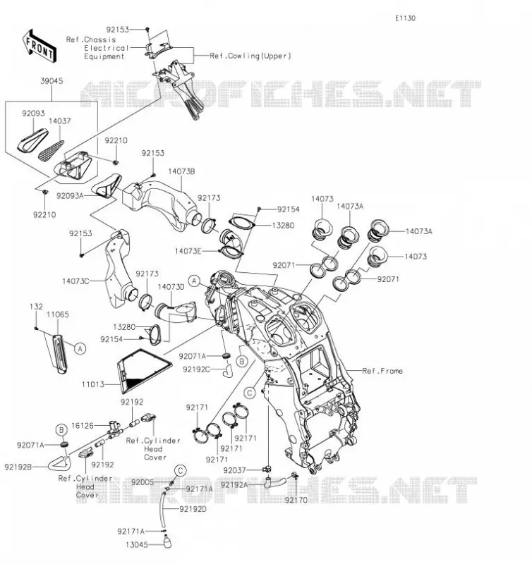 FILTRE A AIR Kawasaki MOTOS 1400 2019 ZZR1400 PERFORMANCE SPORT  ZX1400JKF