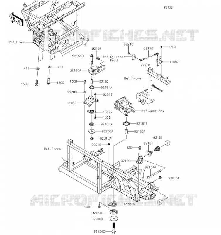 SUPPORT MOTEUR Kawasaki SSV 1000 2019 MULE PRO-DXT  KAF1000BKF