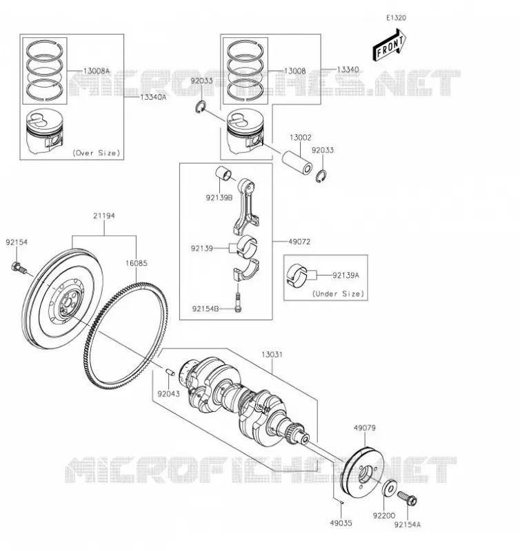 VILEBREQUIN/PISTON Kawasaki SSV 1000 2019 MULE PRO-DX  KAF1000EKF