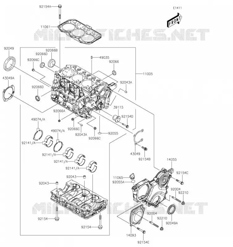 CARTER MOTEUR(S) Kawasaki SSV 1000 2019 MULE PRO-DX  KAF1000EKF