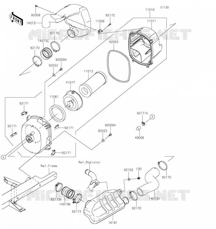 FILTRE A AIR Kawasaki SSV 1000 2019 MULE PRO-DX  KAF1000EKF