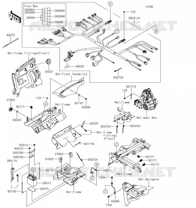 CHASSIS EQUIPMENT ELECTRIQUE Kawasaki SSV 400 2019 MULE SX  KAF400HKF