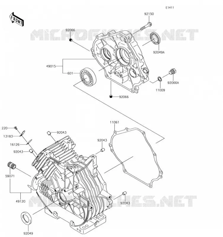 CARTER MOTEUR(S) Kawasaki SSV 400 2019 MULE SX  KAF400JKF
