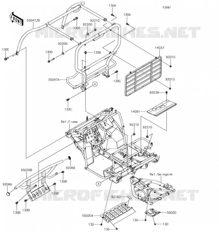 PROTECTION/CHASSIS CAB Kawasaki SSV 400 2019 MULE SX  KAF400JKF