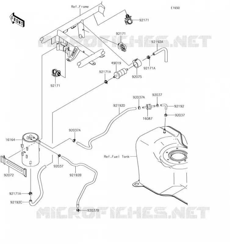 SYSTEME D'EVAPORATION CARBURANT Kawasaki SSV 400 2019 MULE SX  KAF400JKF