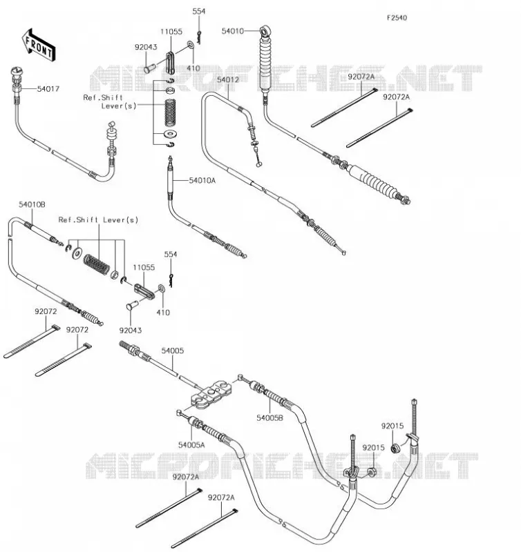CABLES Kawasaki SSV 400 2019 MULE SX  KAF400MKF