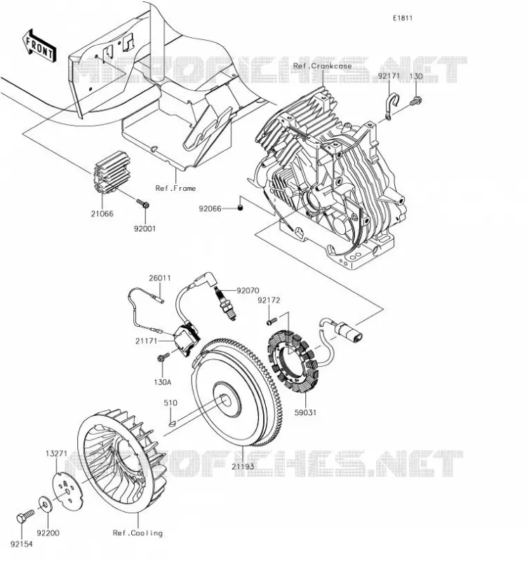 GENERATEUR/BOBINE Kawasaki SSV 400 2019 MULE SX  KAF400MKF