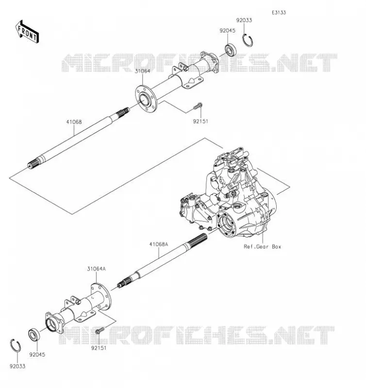 AXE ARRI&Egrave;RE Kawasaki SSV 400 2019 MULE SX  KAF400SKF