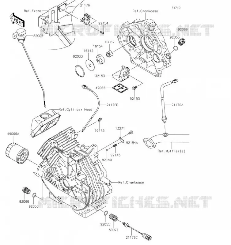 POMPE A HUILE/FILTRE &Agrave; HUILE Kawasaki SSV 400 2019 MULE SX  KAF400SKS