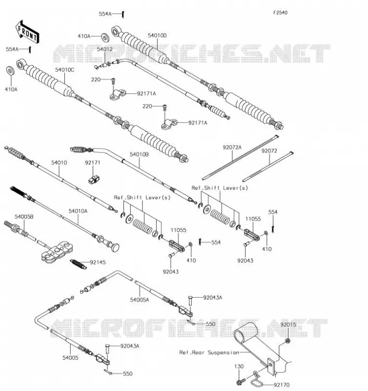 CABLES Kawasaki SSV 620 2019 MULE 4010 4X4  KAF620MKF