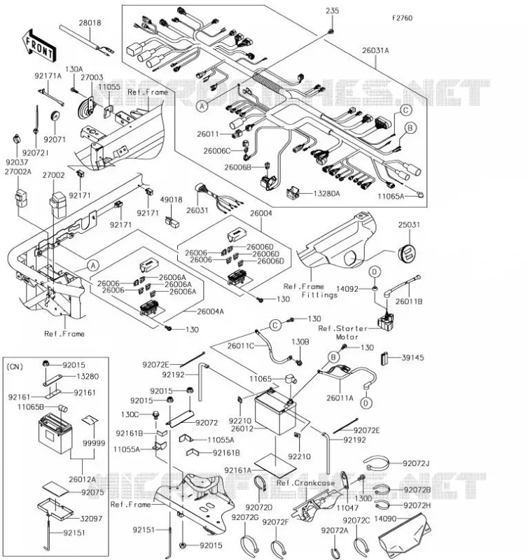 CHASSIS EQUIPMENT ELECTRIQUE Kawasaki SSV 620 2019 MULE 4010 4X4  KAF620MKF