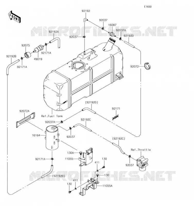 SYSTEME D'EVAPORATION CARBURANT Kawasaki SSV 620 2019 MULE 4010 4X4  KAF620MKF