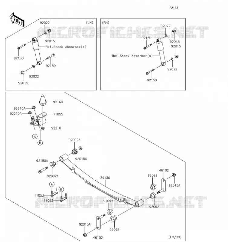 SUSPENSION ARRI&Egrave;RE Kawasaki SSV 620 2019 MULE 4010 4X4  KAF620MKF