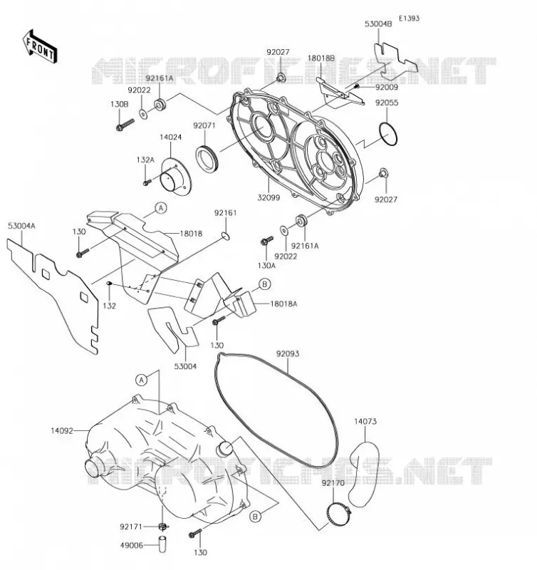 COUVERCLE CONVERTISSEUR Kawasaki SSV 620 2019 MULE 4000  KAF620PKF