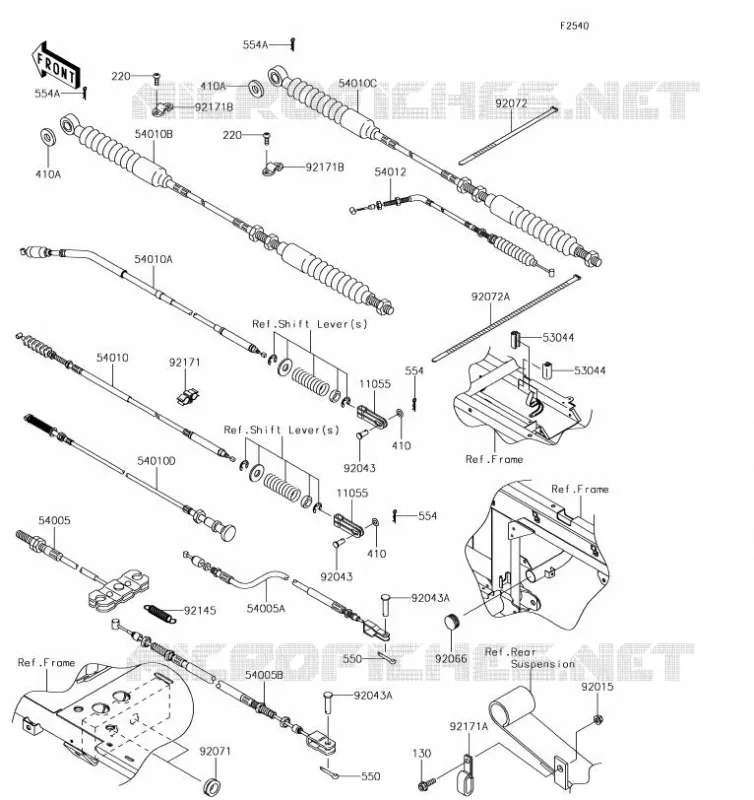 CABLES Kawasaki SSV 620 2019 MULE 4010 TRANS 4X4  KAF620RKF