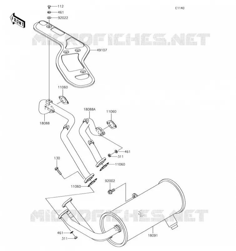 &Eacute;CHAPPEMENT Kawasaki SSV 620 2019 MULE 4010 TRANS 4X4  KAF620RKF