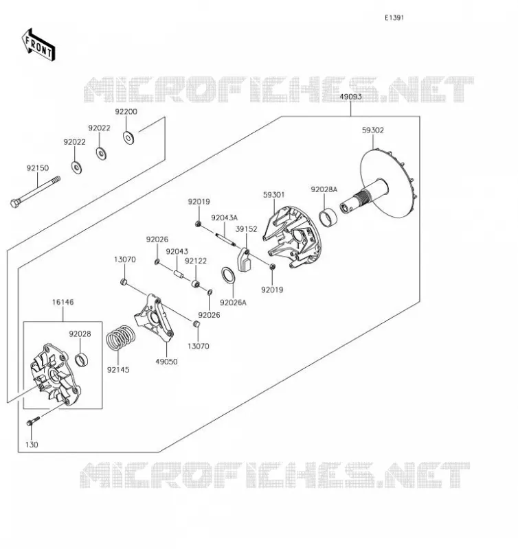 VARIATEUR Kawasaki SSV 620 2019 MULE 4010 TRANS 4X4  KAF620RKF