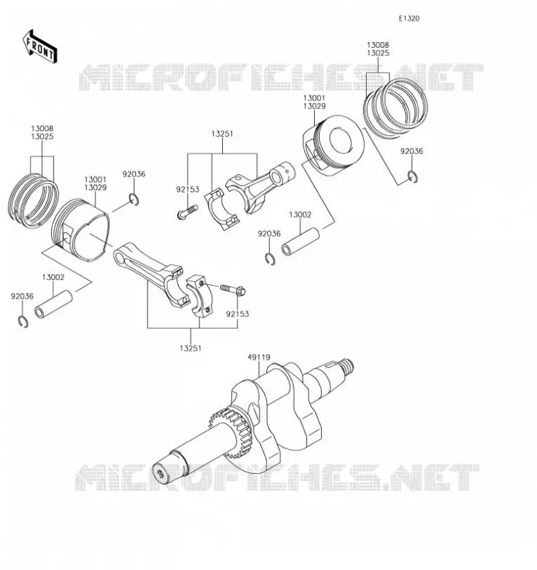 VILEBREQUIN/PISTON Kawasaki SSV 620 2019 MULE 4010 TRANS 4X4  KAF620RKF