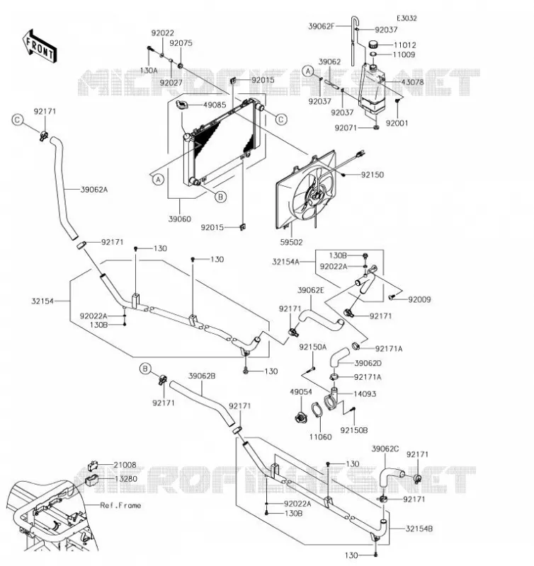RADIATEUR Kawasaki SSV 620 2019 MULE 4000 TRANS  KAF620WKF