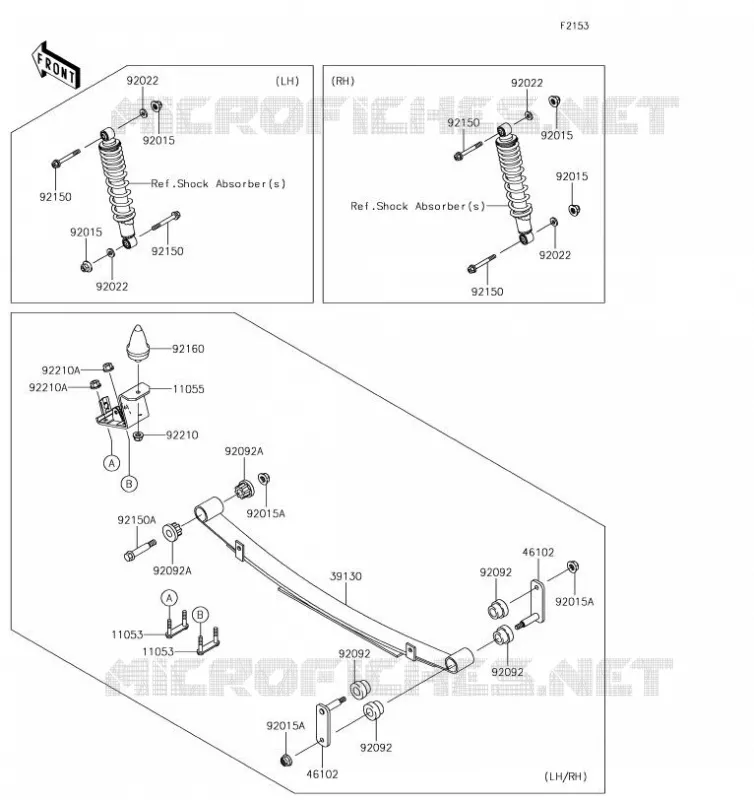 SUSPENSION ARRI&Egrave;RE Kawasaki SSV 620 2019 MULE 4000 TRANS  KAF620WKF
