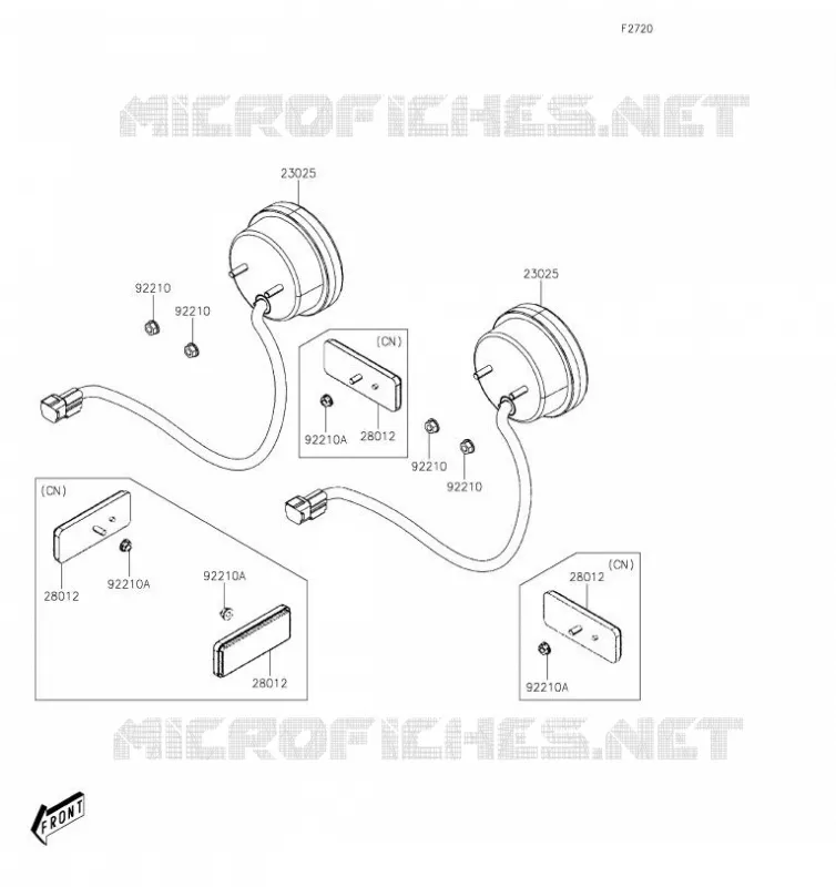 FEUX ARRI&Egrave;RE(S) Kawasaki SSV 700 2019 MULE PRO-MX  KAF700AKF