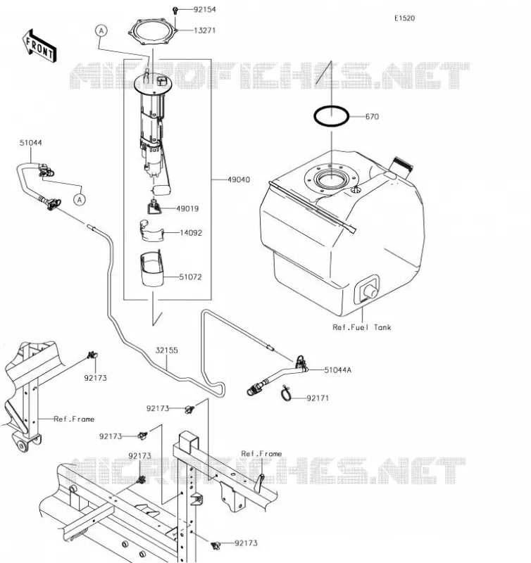POMPE A ESSENCE Kawasaki SSV 820 2019 MULE PRO-FXT EPS  KAF820BKF
