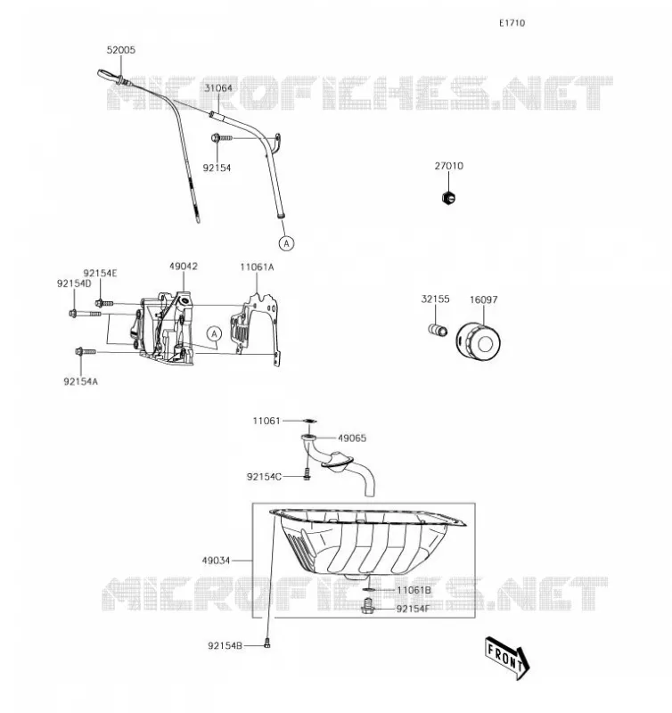 POMPE A HUILE/FILTRE &Agrave; HUILE Kawasaki SSV 820 2019 MULE PRO-FXT  KAF820DKF