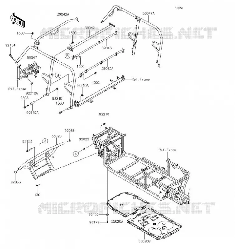 PROTECTION/CHASSIS CAB Kawasaki SSV 820 2019 MULE PRO-FXT  KAF820DKF