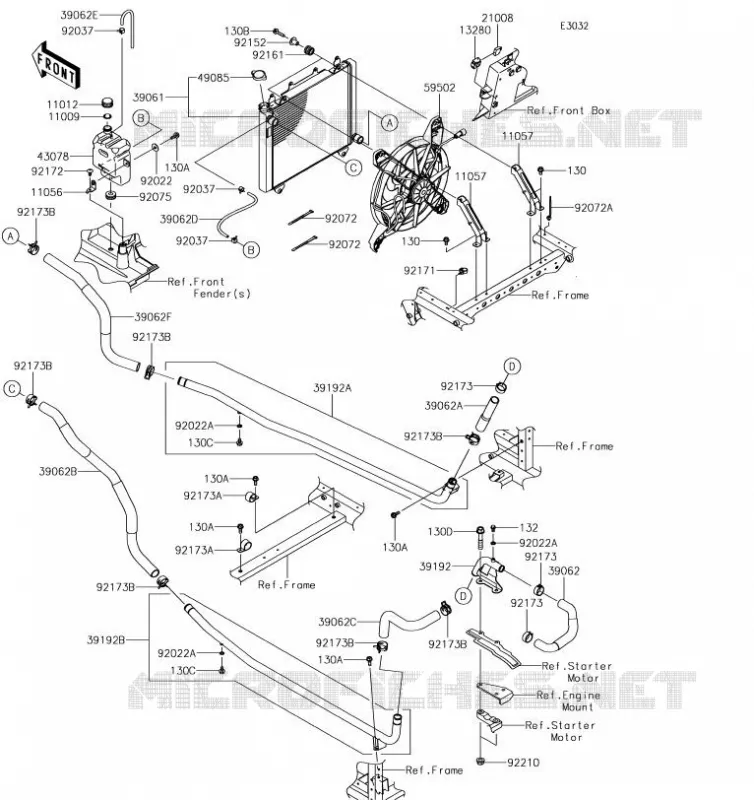 RADIATEUR Kawasaki SSV 820 2019 MULE PRO-FX  KAF820FKF