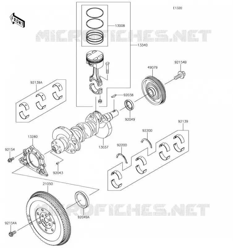 VILEBREQUIN/PISTON Kawasaki SSV 820 2019 MULE PRO-FX  KAF820FKF