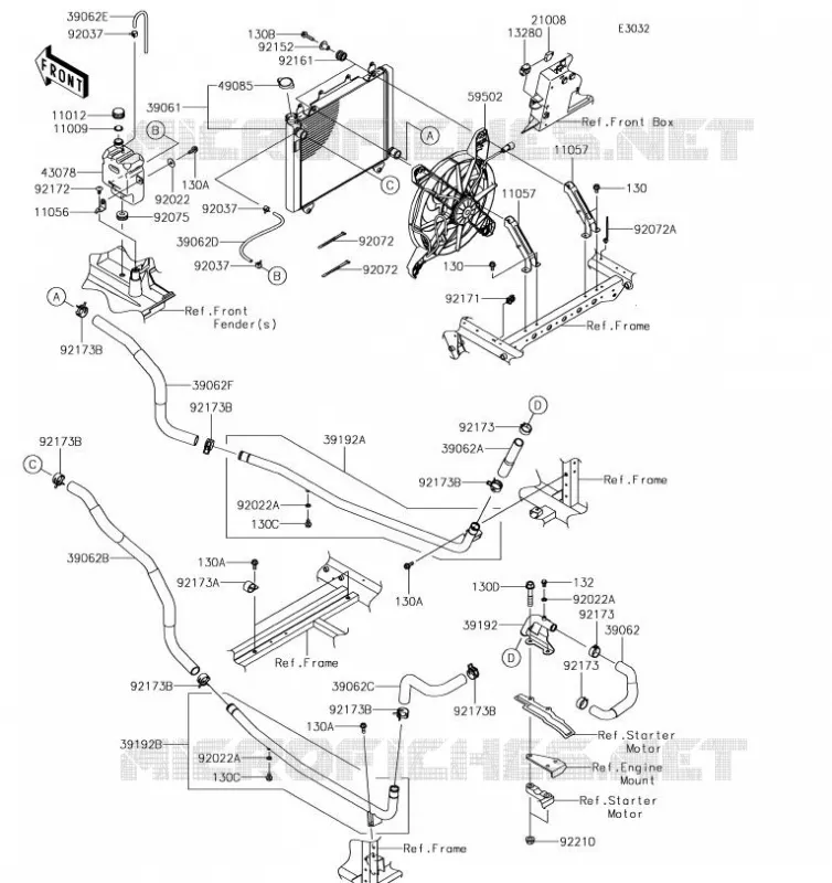 RADIATEUR Kawasaki SSV 820 2019 MULE PRO-FXR  KAF820KKF