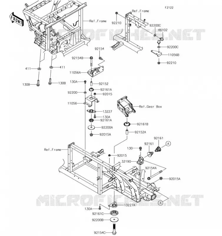 SUPPORT MOTEUR Kawasaki SSV 820 2019 MULE PRO-FXR  KAF820KKF