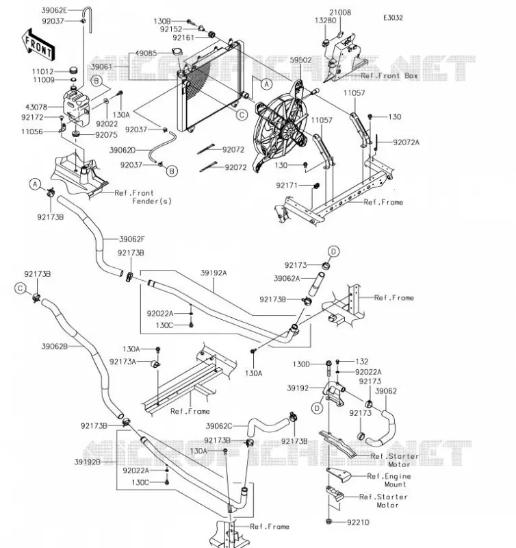 RADIATEUR Kawasaki SSV 820 2019 MULE PRO-FXR  KAF820KKF