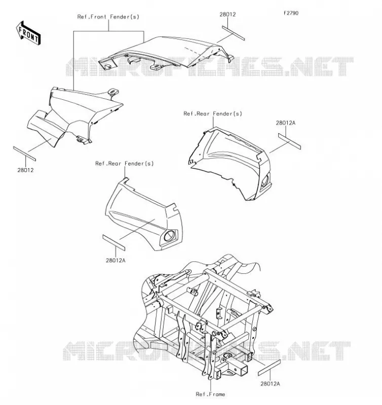 CATADIOPTRES(CN) Kawasaki SSV 800 2019 TERYX  KRF800HKF