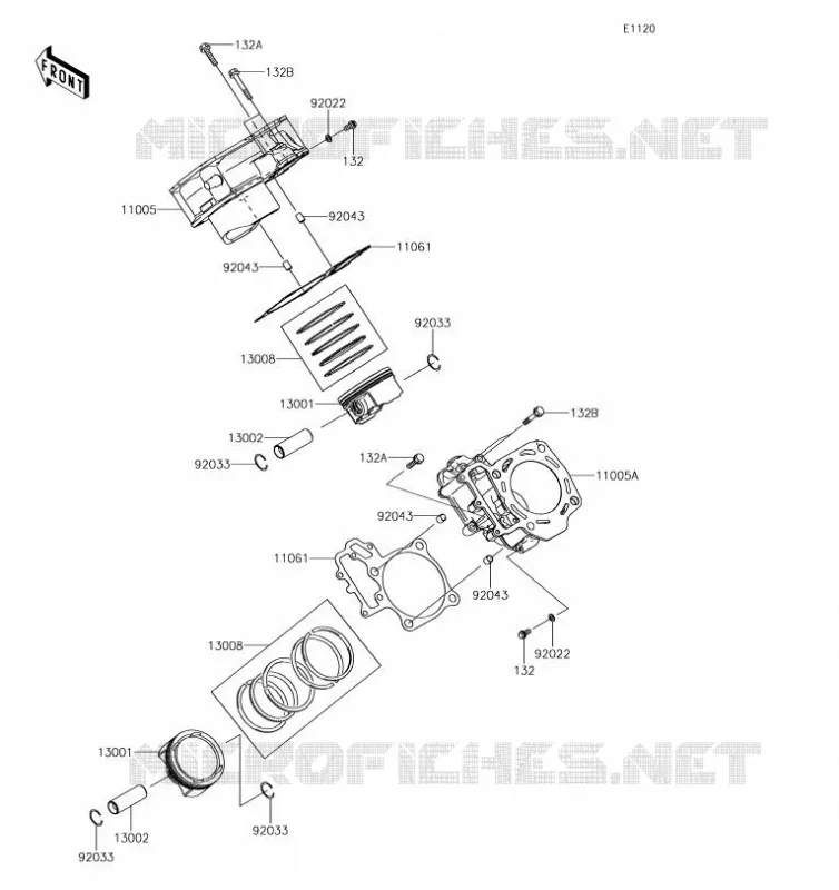 CYLINDRE/PISTON Kawasaki SSV 800 2019 TERYX 4  KRT800GKF