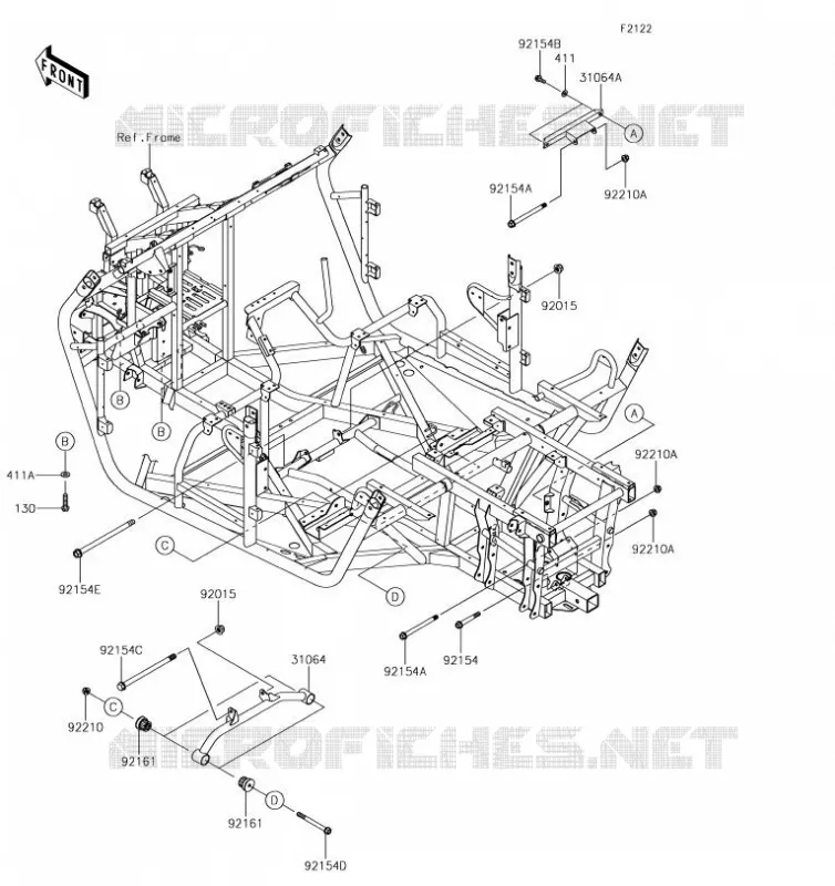 SUPPORT MOTEUR Kawasaki SSV 800 2019 TERYX 4  KRT800GKF