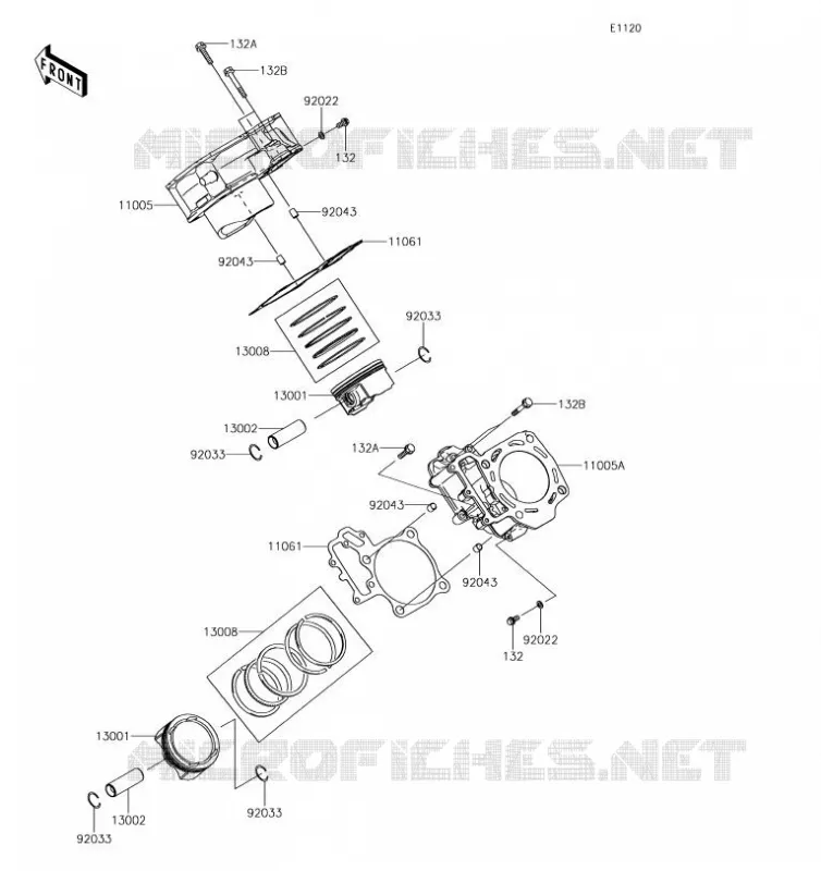 CYLINDRE/PISTON Kawasaki SSV 800 2019 TERYX 4  KRT800GKFA