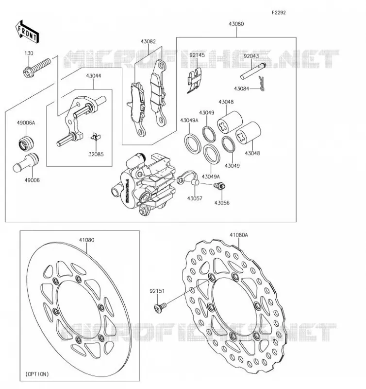 FREIN AVANT Kawasaki TOUT-TERRAIN 100 2019 KX100  KX100FKF