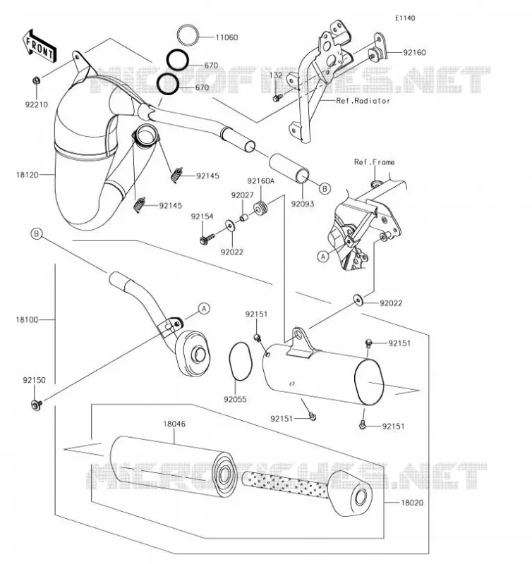 &Eacute;CHAPPEMENT Kawasaki TOUT-TERRAIN 85 2019 KX85  KX85CKF