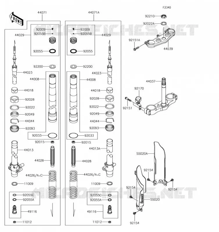 FOURCHE Kawasaki TOUT-TERRAIN 85 2019 KX85  KX85CKF