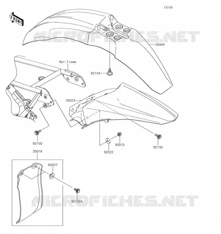 GARDE BOUE Kawasaki TOUT-TERRAIN 85 2019 KX85  KX85CKF