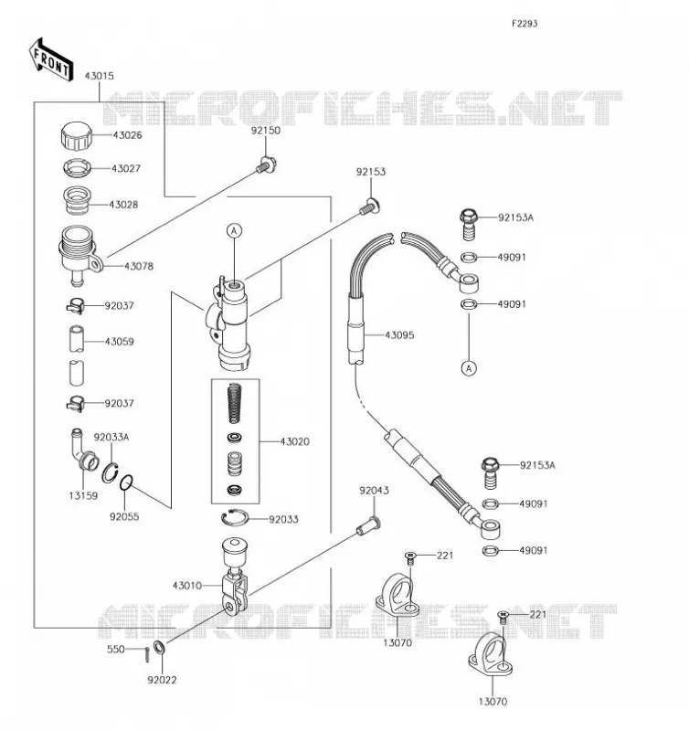 MAITRE CYLINDRE ARRI&Egrave;RE Kawasaki TOUT-TERRAIN 85 2019 KX85-II  KX85DKF
