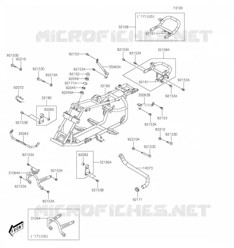 CH&Acirc;SSIS Kawasaki QUAD 90 2020 KFX90  KSF90ALF