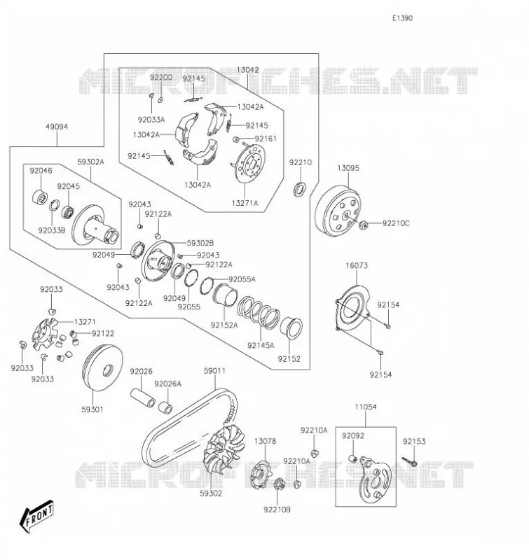 COURROIE Kawasaki QUAD 90 2020 KFX90  KSF90ALF
