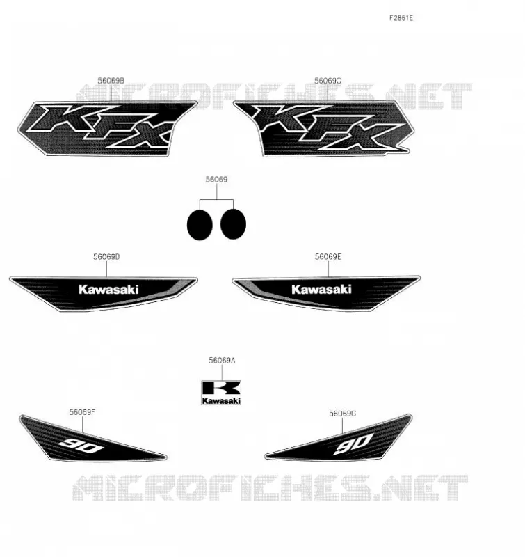 STICKER(GREEN)(US) Kawasaki QUAD 90 2020 KFX90  KSF90ALF